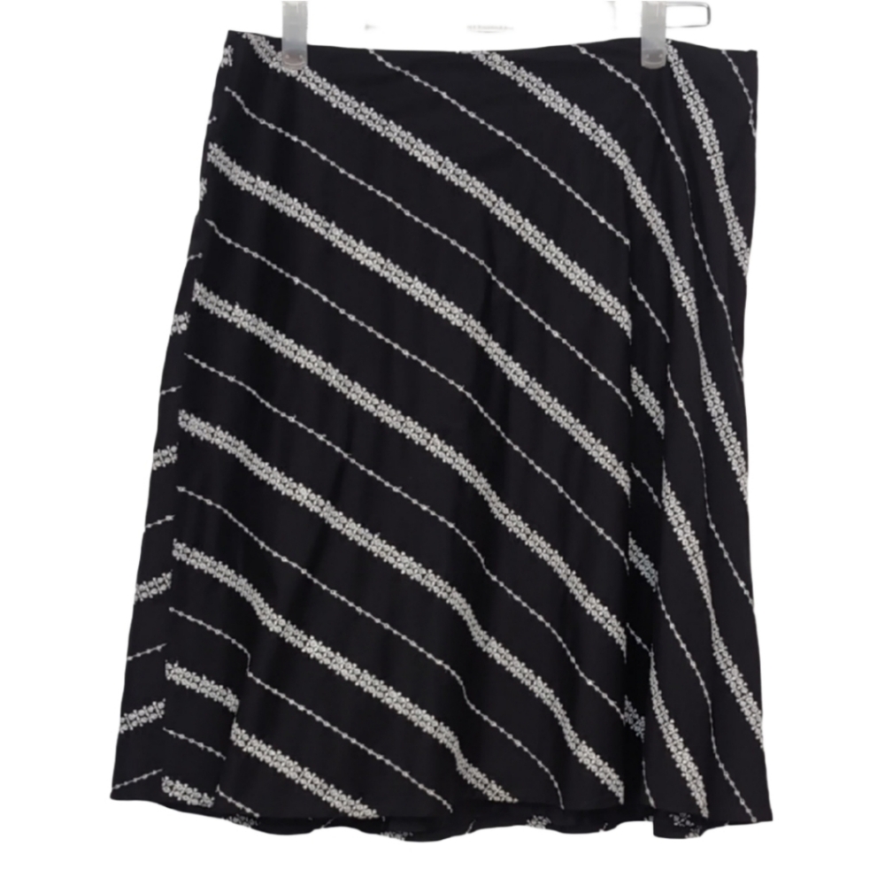 White House Black Market Women's Size 14 Black A Line Midi Skirt